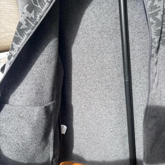 Eddie Bauer Women’s M Fleece Jacket Charcoal w/Black Design & Pockets - Picture 7 of 8